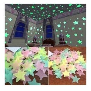 200 Pcs Colorful Glow in The Dark Luminous Stars Fluorescent Plastic Stickers